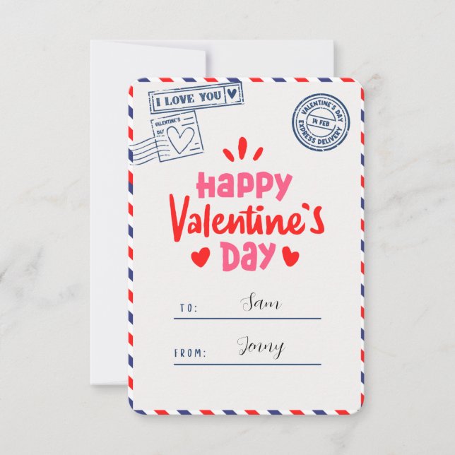 I Kärlek You Alla hjärtans dag Romantic Hälsning Tack Kort (Framsida)