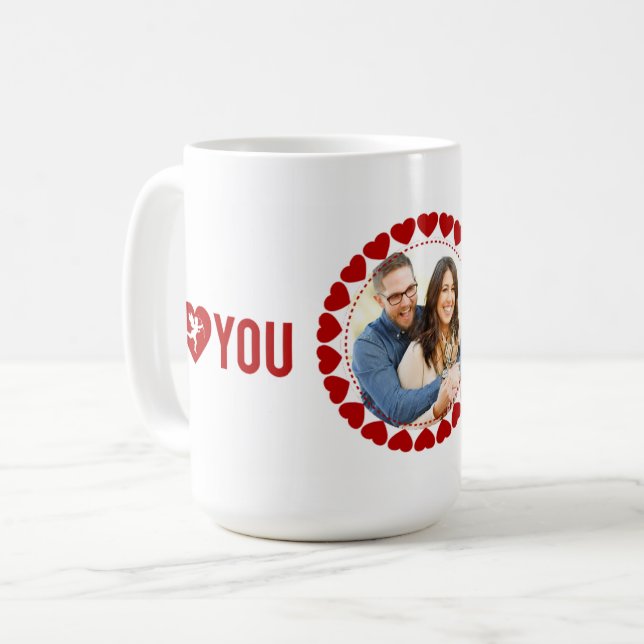 I Kärlek You Alltid & Forever anpassningsbar-foto Kaffemugg (Framsida vänster)