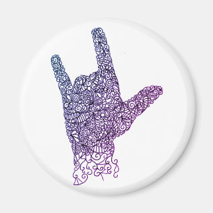 "I Kärlek You" American Sign Language Magnet