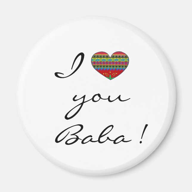 I Kärlek You Baba Ukraa Folk Art Magnet (Framsidan)