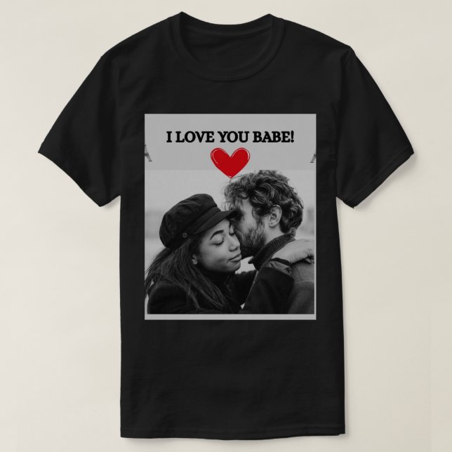 I Kärlek You Babe Black Kort-Sleeve Manar 8-Shirt T Shirt (Design framsida)