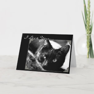 I Kärlek You Black cat-hälsningskort Helgkort