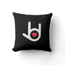 I Kärlek You Black Dekorativ kudde