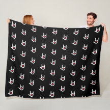 I Kärlek You Black Fleece Blanket