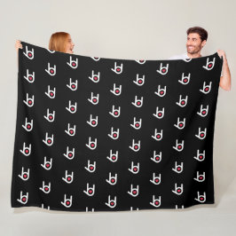 I Kärlek You Black Fleece Blanket