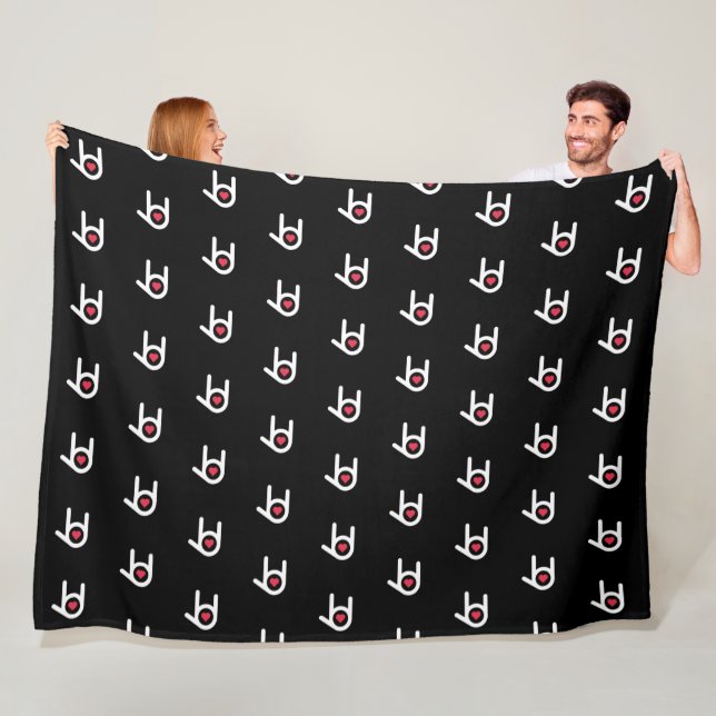 I Kärlek You Black Fleece Blanket (På plats)