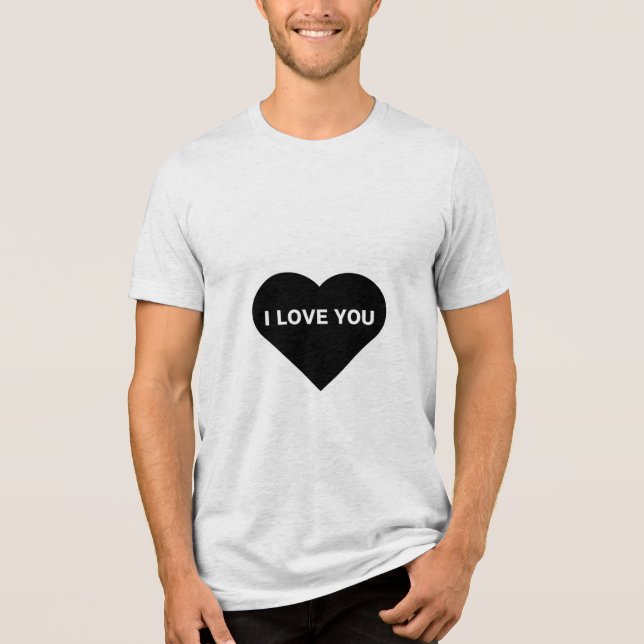 I Kärlek You Black T Shirt Design (Framsida)