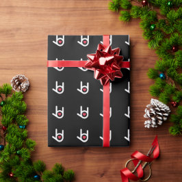 I Kärlek You Black Wrapping Papper Presentpapper
