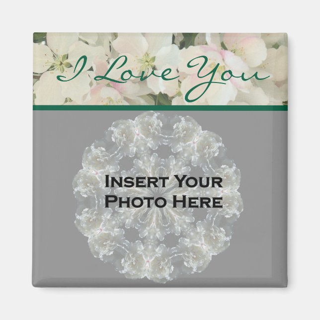 I Kärlek You Blommar Personlig Photo Magnet (Framsidan)
