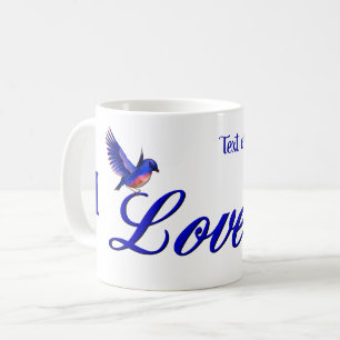 I Kärlek You Bluebird Personlig Kaffemugg