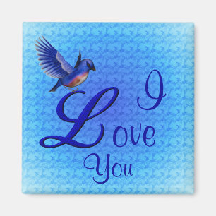 I Kärlek You Bluebird Romantic Magnet