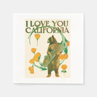 I Kärlek You California Bear cocktail party napkin Pappersservett