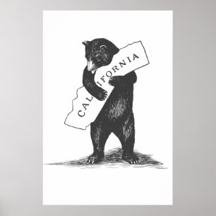 I Kärlek You California Black & White Poster