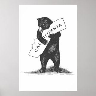 I Kärlek You California Black & White Poster
