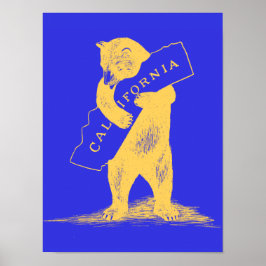 I Kärlek You California—Blue and Guld Poster