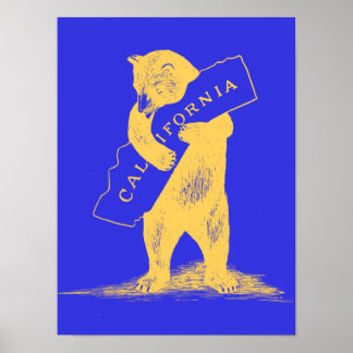 I Kärlek You California—Blue and Guld Poster