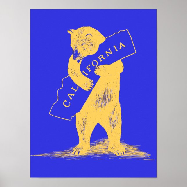 I Kärlek You California—Blue and Guld Poster (Framsidan)