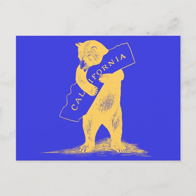 I Kärlek You California—Blue and Guld Vykort (Framsida)