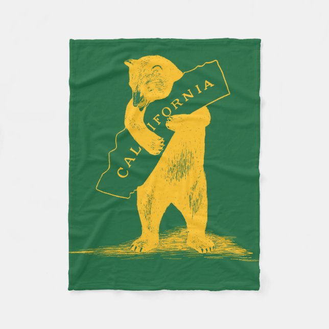 I Kärlek You California - Grönt och Guld Fleecefilt (Framsidan)