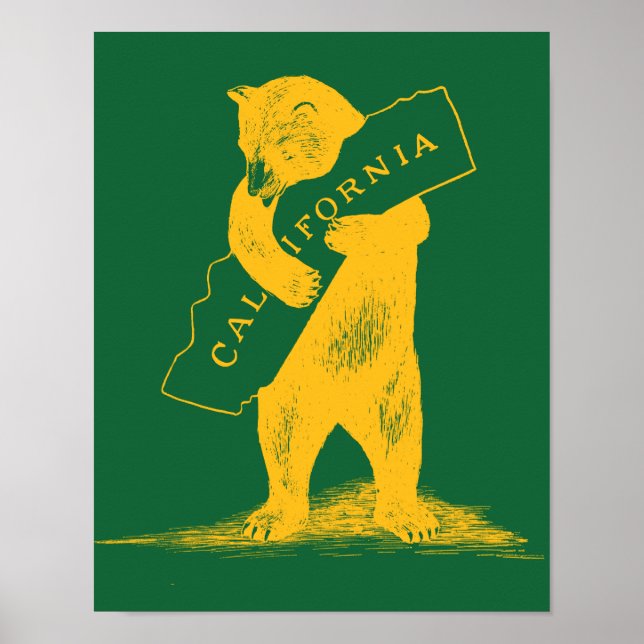 I Kärlek You California - Grönt och Guld Poster (Framsidan)