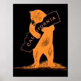 I Kärlek You California - Orange och svart Poster