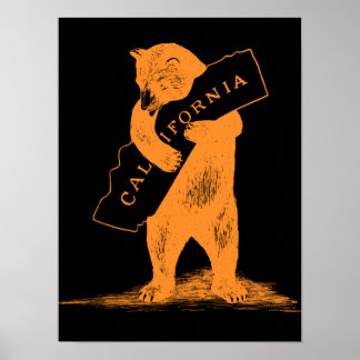 I Kärlek You California - Orange och svart Poster
