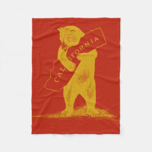 I Kärlek You California—Red and Guld Fleecefilt