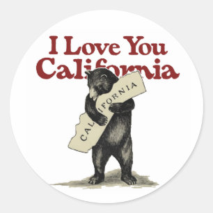 I Kärlek You California Runt Klistermärke