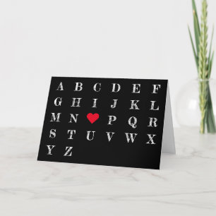 I Kärlek You Chalkboard Brev Heart Valentines day Kort
