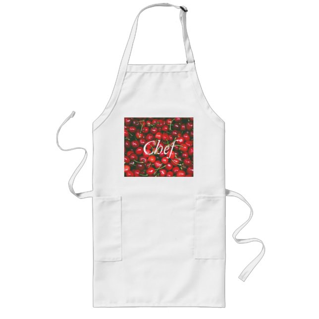 I Kärlek You - Cherry-design Långt Förkläde (Framsidan)