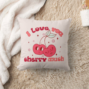 I Kärlek You Cherry Mch Cute & Punny Cherry Kudde