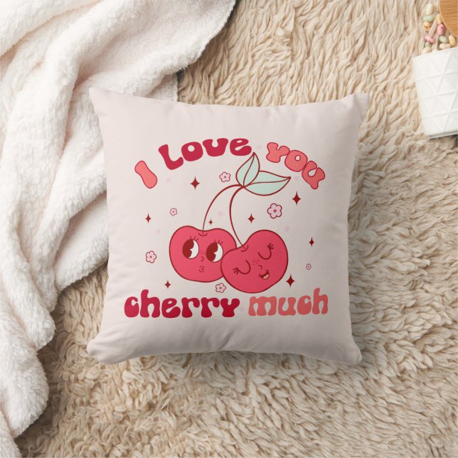 I Kärlek You Cherry Mch | Cute & Punny Cherry Kudde (Filt)