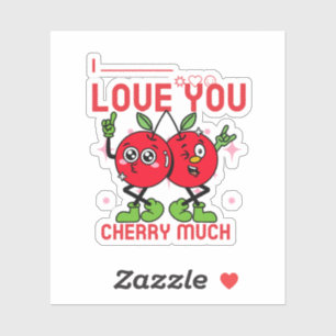 I Kärlek You Cherry Mch Klistermärken