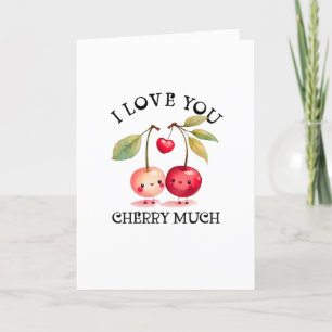 I Kärlek You Cherry Mycket Valentines day Helgkort
