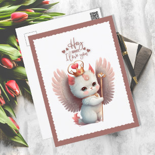 I Kärlek You Chibi Angel Kattunge Valentine Helg Vykort