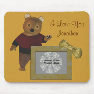 I Kärlek You Cute Bear Lägg till bild Mousepad Musmatta