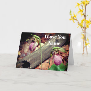 I Kärlek You Dam Slipper Flower Personlig Kort