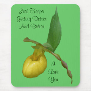 I Kärlek You Dam Slipper Flower Photo Mousepad Musmatta