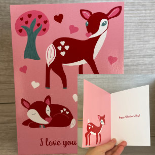 I Kärlek You Deerly Valentines day Anpassningsbar Kort