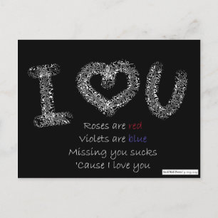I Kärlek You Dikt: Saknar du Sucks Vykort