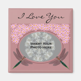 I Kärlek You Dragonfly Anpassade Photo Magnet