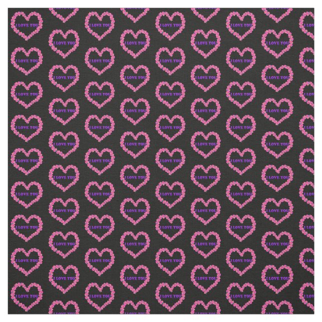 I Kärlek You Fabric Black Background Tyg (Provkarta)