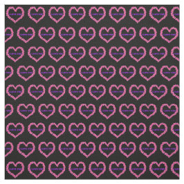 I Kärlek You Fabric Black Background Tyg