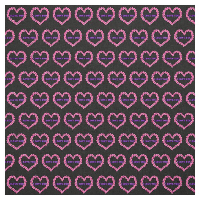 I Kärlek You Fabric Black Background Tyg (Provkarta)