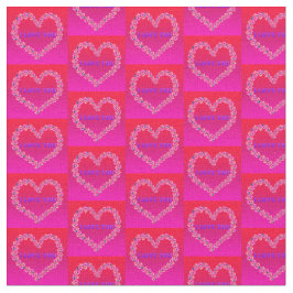I Kärlek You Fabric Rosa Background Tyg