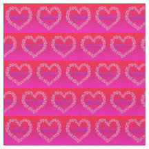 I Kärlek You Fabric Rosa Background