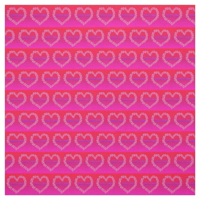 I Kärlek You Fabric Rosa Background Tyg (Provkarta)