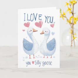 I Kärlek You fånig Goose Valentines day Kort