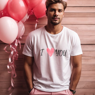 "I Kärlek You", fet Watercolor Heart manar T Shirt