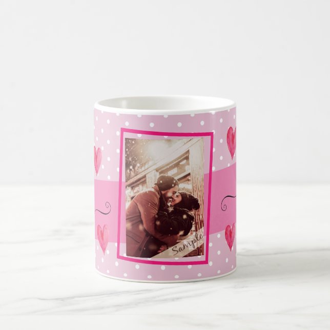 "I kärlek you" foto rosa hjärta Kaffemugg (Center)